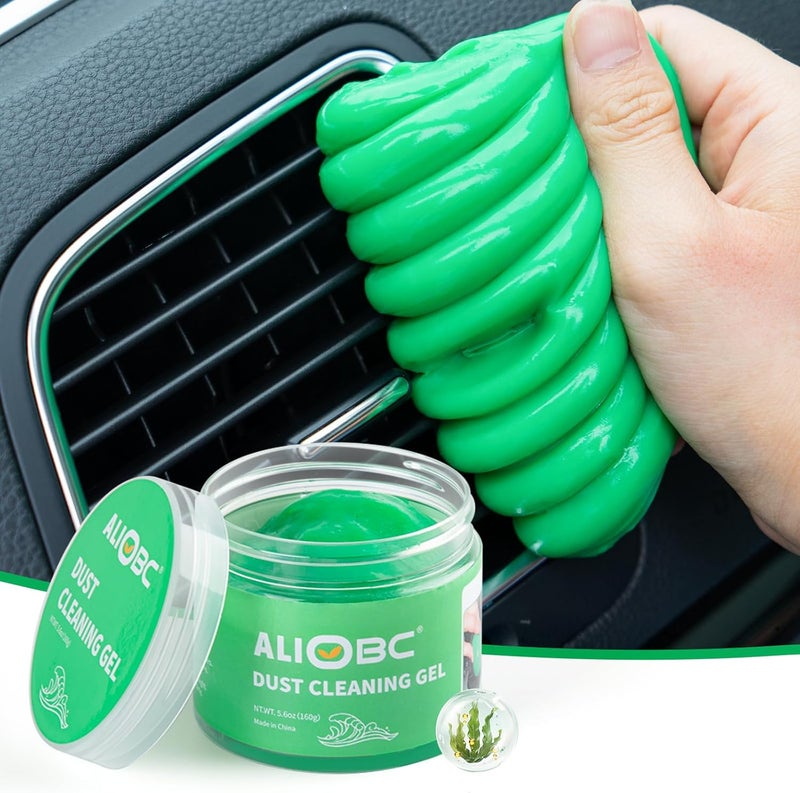 ALIOBC Car Cleaning Gel, Keyboard Cleaner Cleaning Putty for Car Interior Car Slime Cleaner Dust Cleaning Gel Car Putty for Cleaning Car Gel Cleaner Green NT.WT.: 5.6 oz (160 g) - Image 1